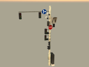 Traffic lights set modular 3D Model