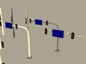 Traffic lights set modular 3D Model