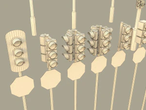 交通灯组模块化 3D 模型