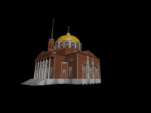 Laag poly kerk 3D Model