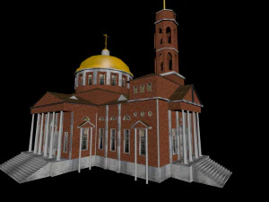 Laag poly kerk 3D Model