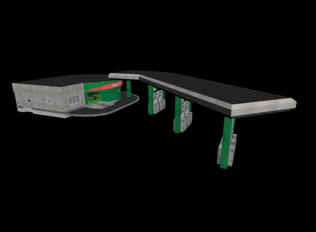 Gas station Modelo 3D .c4d .max .obj .3ds .fbx .stl .blend 
