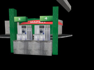 Station-service Modèle 3D