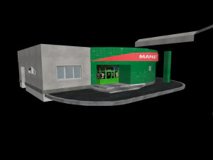 Station-service Modèle 3D