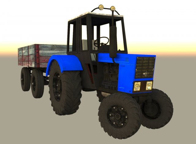Tractor 3D Model .c4d .max .obj .3ds .fbx .stl .blend 