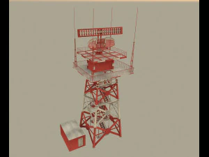 Radar tower 3D Model