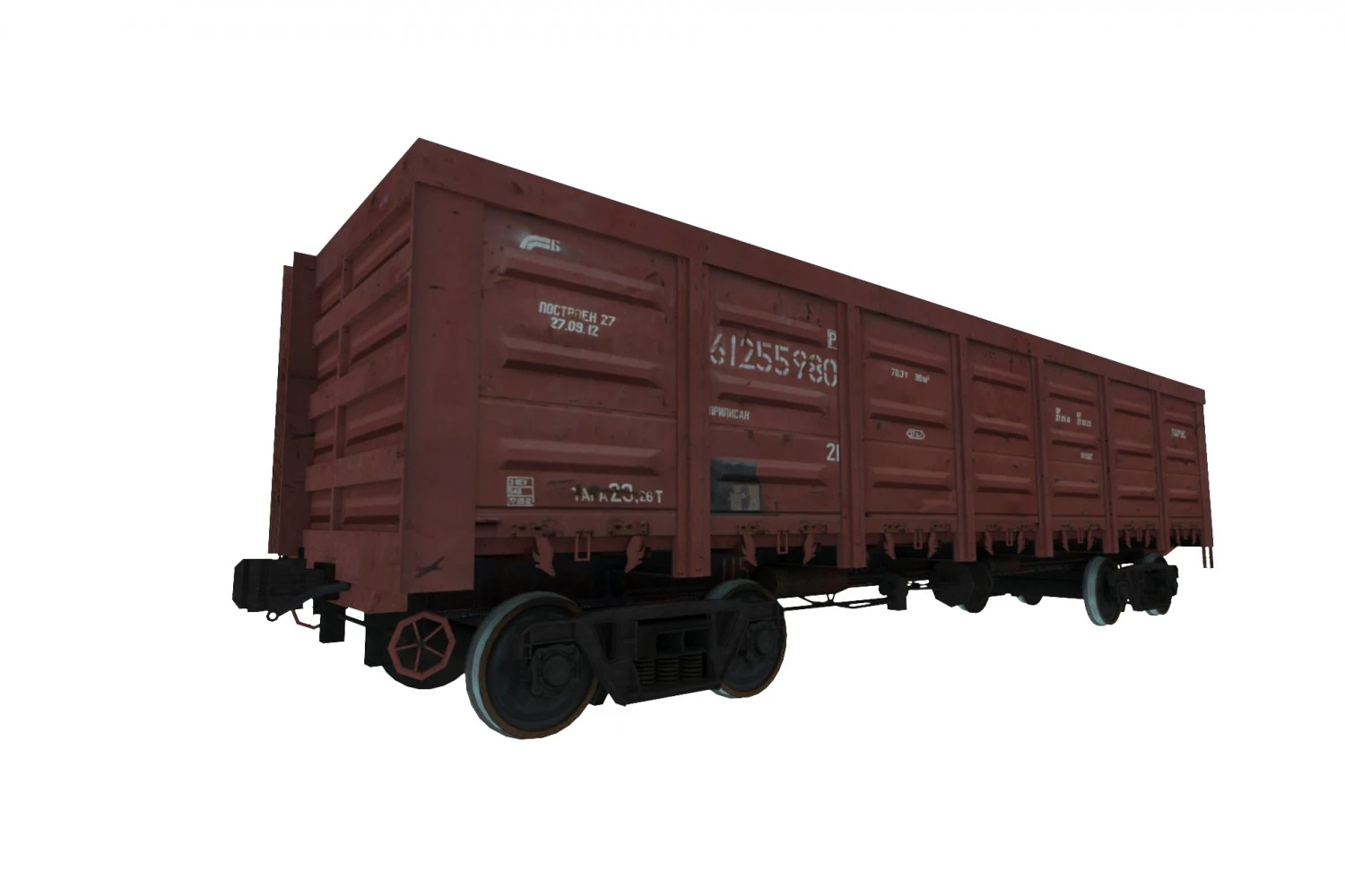 Old hopper cars 3D Model .c4d .max .obj .3ds .fbx .stl .blend 