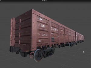 Old hopper cars 3D Model