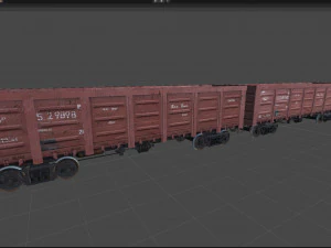 Old hopper cars 3D Model