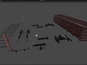 Old hopper cars 3D Model