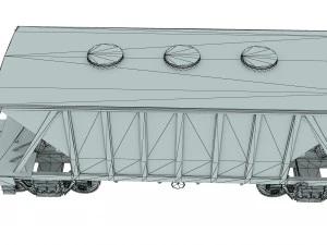 Railway Hopper Car 3D Model