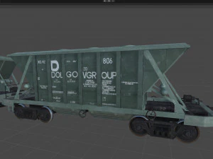 Railway Hopper Car 3D Model