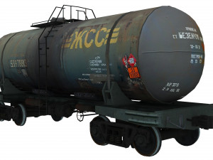 Railway Oil Tank 3D Model