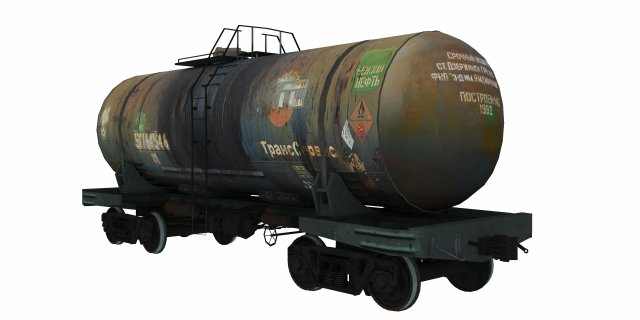 Railway Oil Tank 3D Model .c4d .max .obj .3ds .fbx .stl .blend 