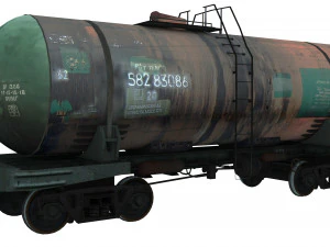 Railway Oil Tank 3D Model