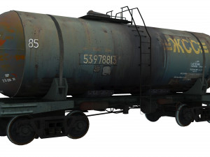 Railway Oil Tank 3D Model