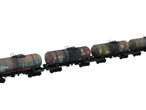 Railway Oil Tank 3D Model