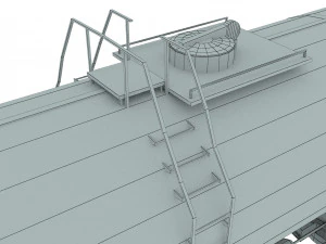 Railway Oil Tank 3D Model