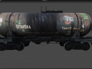 Railway Oil Tank 3D Model