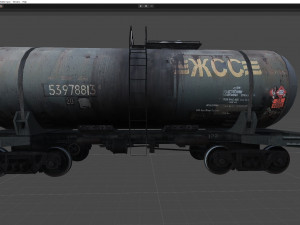 Railway Oil Tank 3D Model