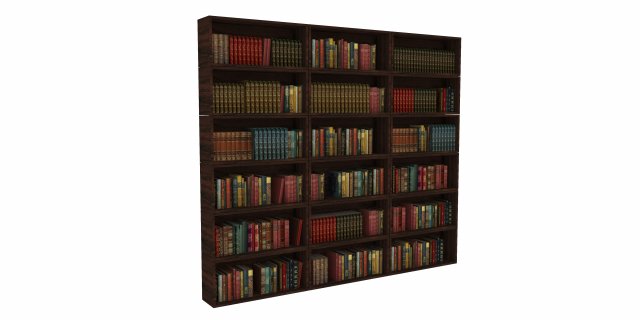 Bookshelf Bookcase Library Modèle 3D .c4d .max .obj .3ds .fbx .stl .blend 