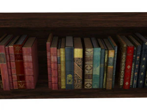 Biblioteca de estante de livros Modelo 3D