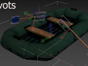 Barco infl&aacute;vel de borracha Modelo 3D