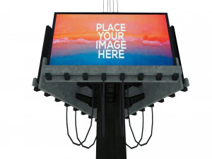 Tabellone per le affissioni invecchiato futuristico Modello 3D