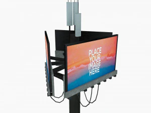 Tabellone per le affissioni invecchiato futuristico Modello 3D