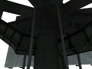 Tabellone per le affissioni invecchiato futuristico Modello 3D