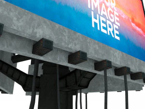 Tabellone per le affissioni invecchiato futuristico Modello 3D