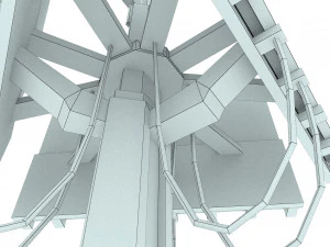 Tabellone per le affissioni invecchiato futuristico Modello 3D