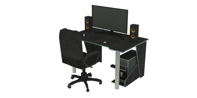 Desktop Computer Table and Chair Free 3D Model in Computer 3DExport