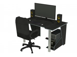 Tavolo e sedia per computer desktop Modello 3D