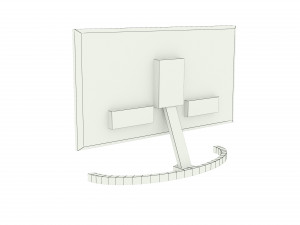 Desktop Computer Table and Chair 3D Model