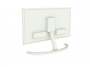 Desktop Computer Table and Chair 3D Model