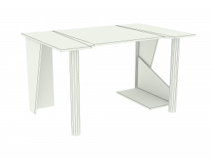 Desktop Computer Table and Chair 3D Model