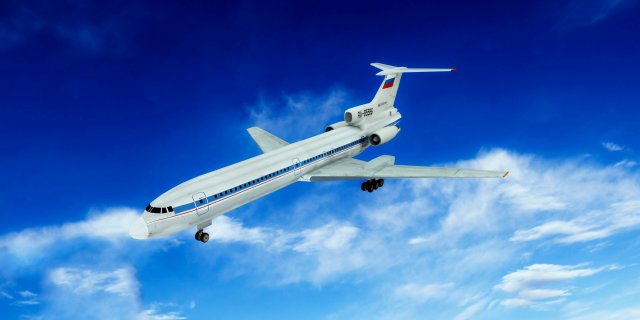 Tupolev Tu-154 airplane 3D Model .c4d .max .obj .3ds .fbx .stl .blend 