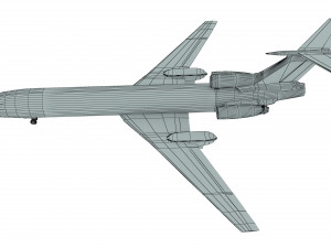 Tupolev Tu-154 airplane 3D Model