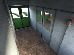 Old commuter train interior Modelo 3D