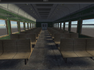 Old commuter train interior Modelo 3D