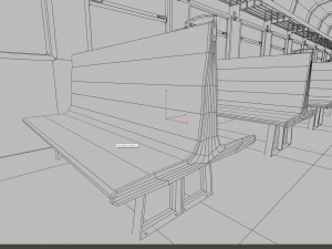 Old commuter train interior Modelo 3D