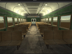 Old commuter train interior Modelo 3D