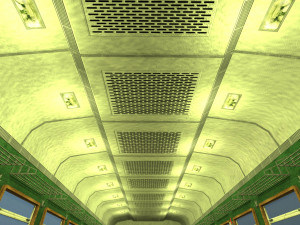 Old commuter train interior Modelo 3D