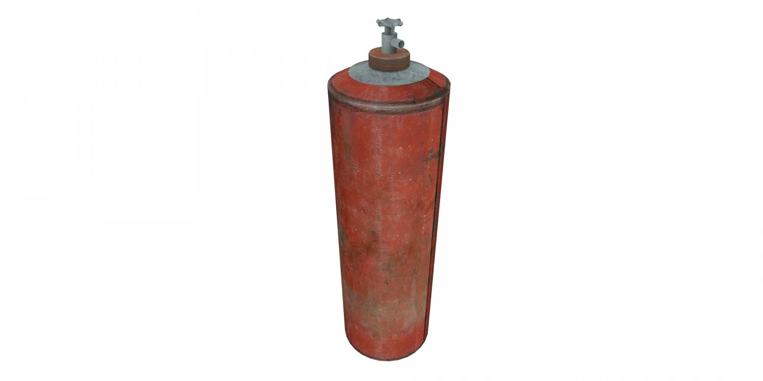 Gas Cylinder 3D Model .c4d .max .obj .3ds .fbx .stl .blend 