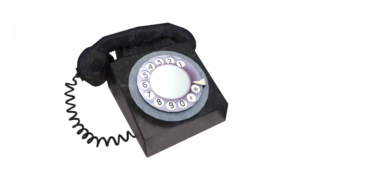 Vintage Telephone 3D Model .c4d .max .obj .3ds .fbx .stl .blend 