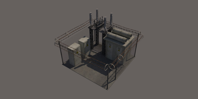 Power station 3D Model .c4d .max .obj .3ds .fbx .stl .blend 