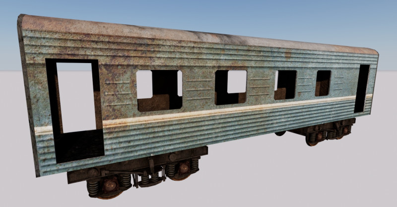 Abandoned train 3Dモデル .c4d .max .obj .3ds .fbx .stl .blend 