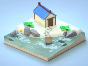 House on the beach 3D Model