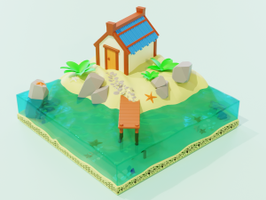 Little house on the island Model 3D